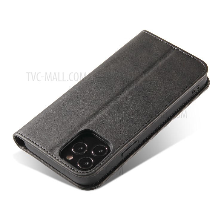 Business Style Strong Auto-Absorbed Phone Leather Cover Shell for iPhone 12 Pro Max - Black-5