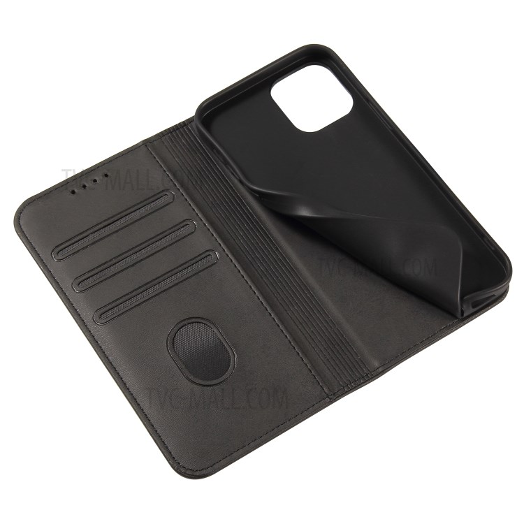Business Style Strong Auto-Absorbed Phone Leather Cover Shell for iPhone 12 Pro Max - Black-7