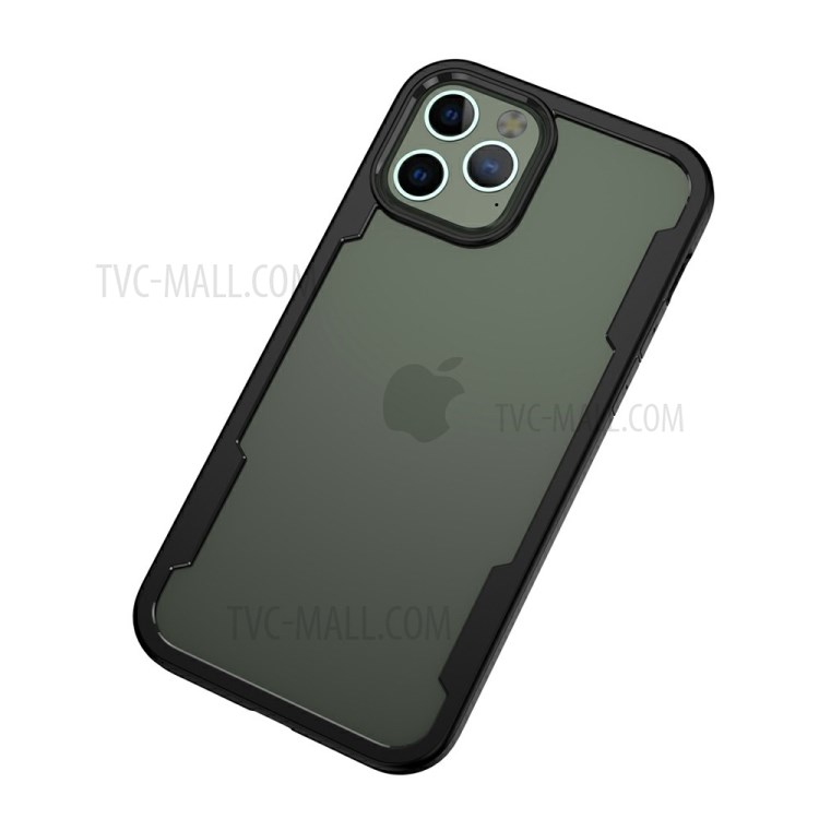 TPU + Acrylic Clear Design Phone Protective Case for iPhone 12 Pro Max - Black-2