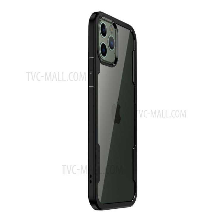 TPU + Acrylic Clear Design Phone Protective Case for iPhone 12 Pro Max - Black-4