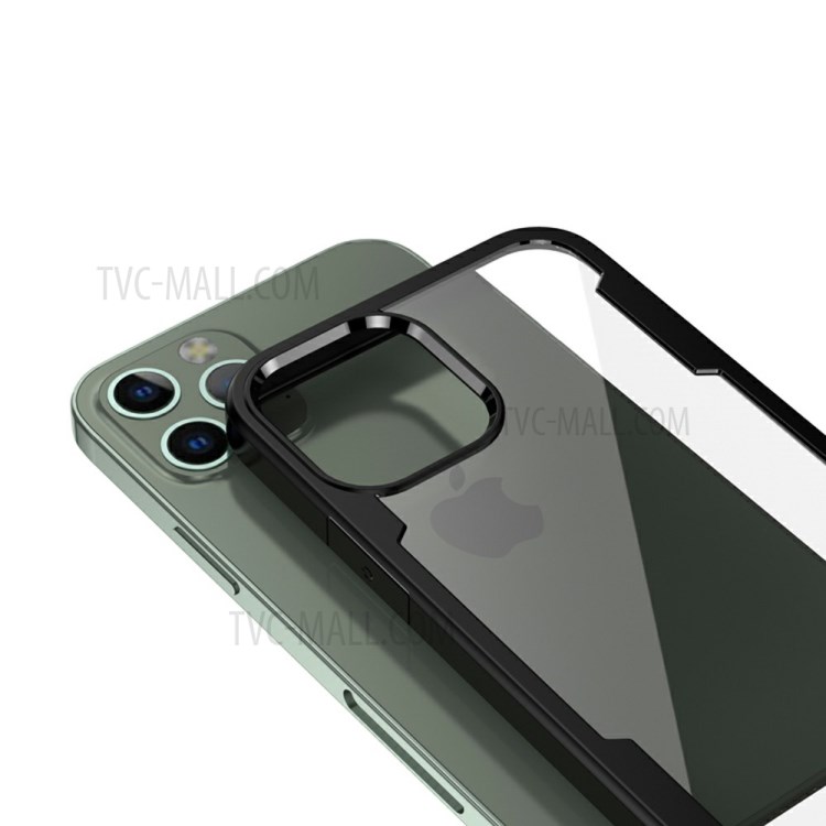 TPU + Acrylic Clear Design Phone Protective Case for iPhone 12 Pro Max - Black-5
