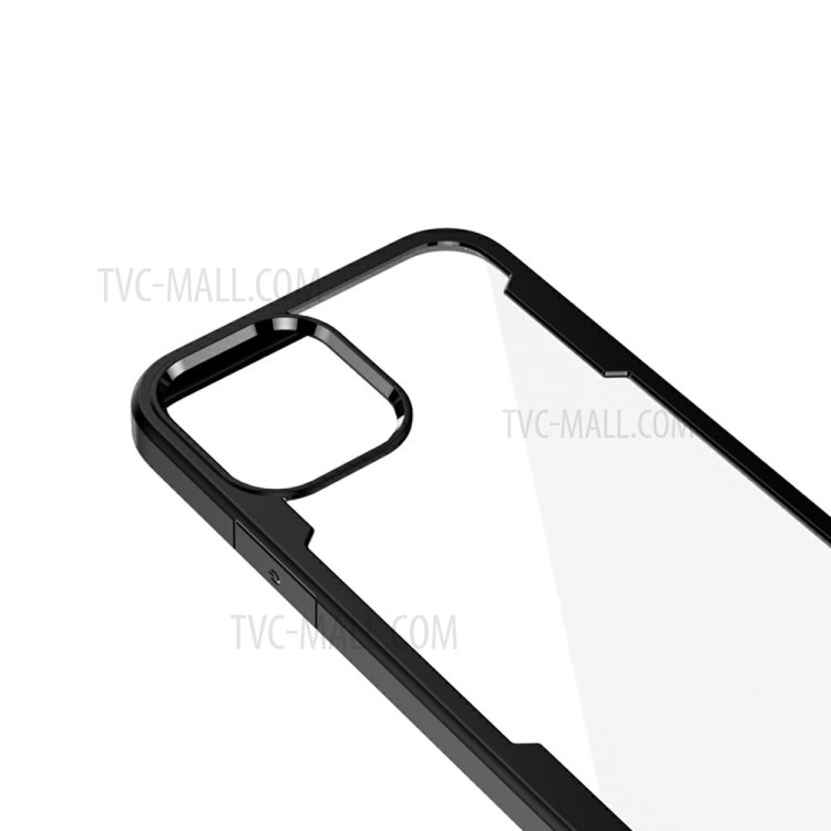 TPU + Acrylic Clear Design Phone Protective Case for iPhone 12 Pro Max - Black-6