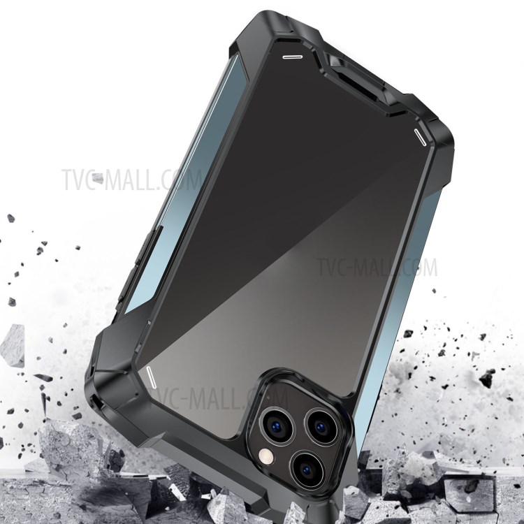 Metal + PC + TPU Hybrid Case for iPhone 12 Pro Max Quality Shockproof Shell - Blue-2