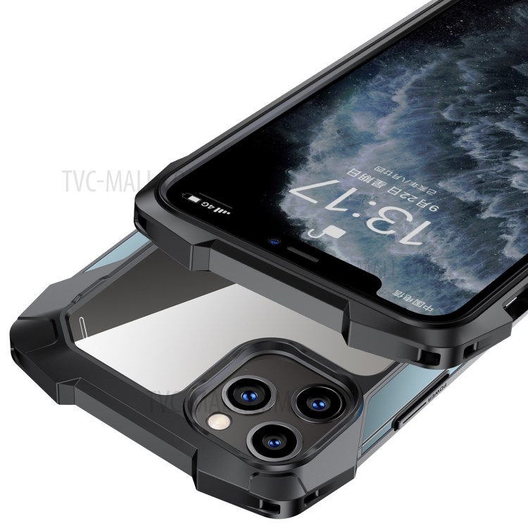 Metal + PC + TPU Hybrid Case for iPhone 12 Pro Max Quality Shockproof Shell - Blue-5