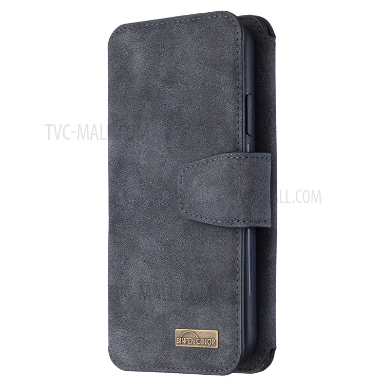 Matte Surface Detachable 2 in 1 Leather Cell Phone Cover Case with Wallet and Stand for iPhone XR - Black-7