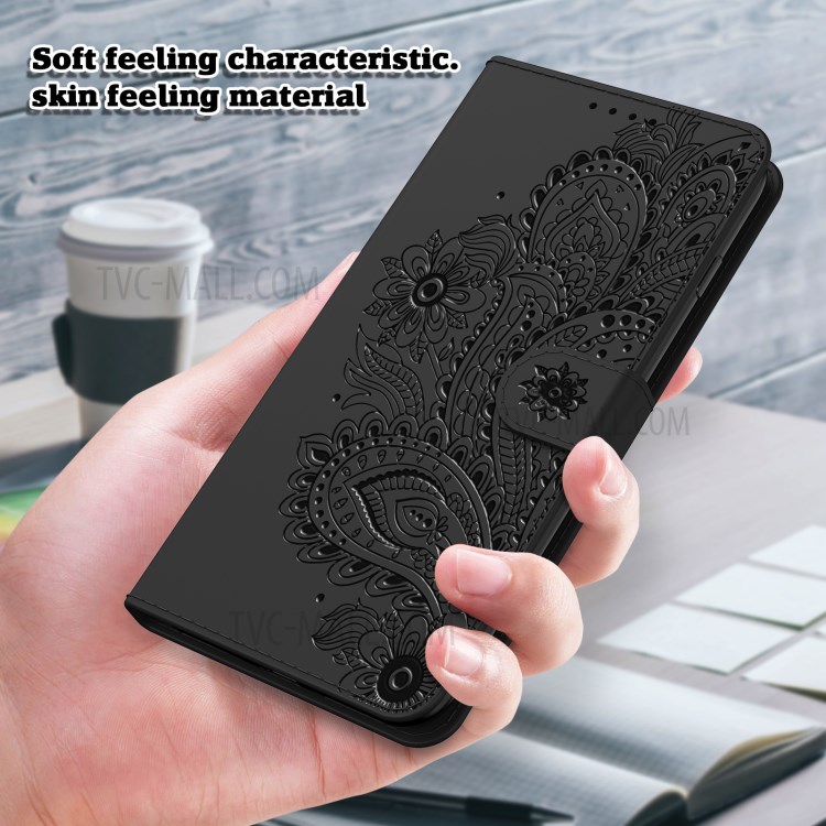 Phoenix Pattern Imprinting Wallet Stand Leather Phone Protective Shell for iPhone 12 Pro Max - Black-6