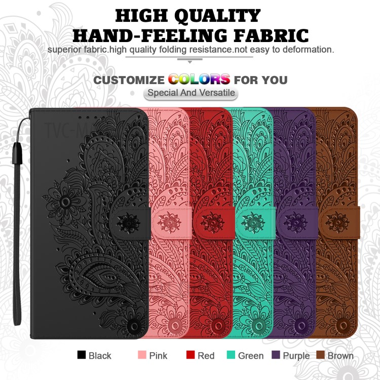 Phoenix Pattern Imprinting Wallet Stand Leather Phone Protective Shell for iPhone 12 Pro Max - Black-8