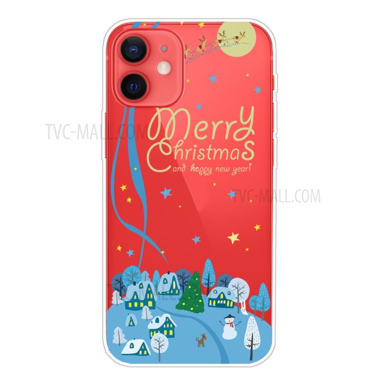 Merry Christmas Theme Pattern Printing TPU Soft Cover for iPhone 12 mini 5.4 inch - Christmas in Town-1