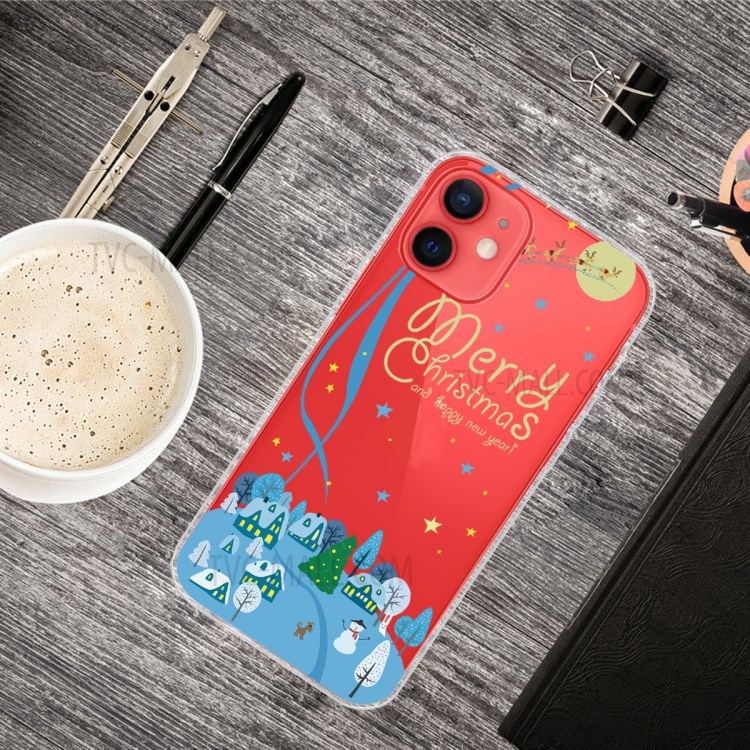 Merry Christmas Theme Pattern Printing TPU Soft Cover for iPhone 12 mini 5.4 inch - Christmas in Town-2