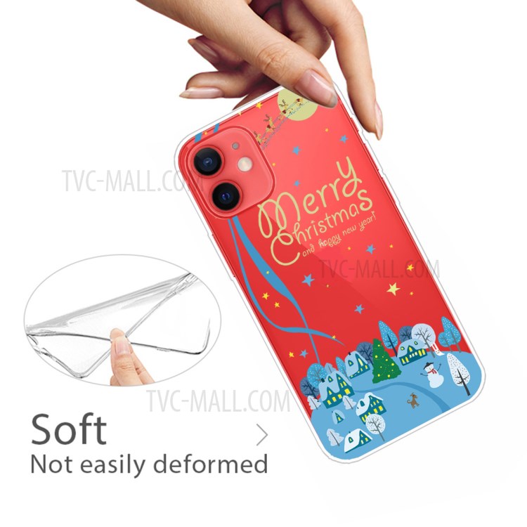 Merry Christmas Theme Pattern Printing TPU Soft Cover for iPhone 12 mini 5.4 inch - Christmas in Town-3