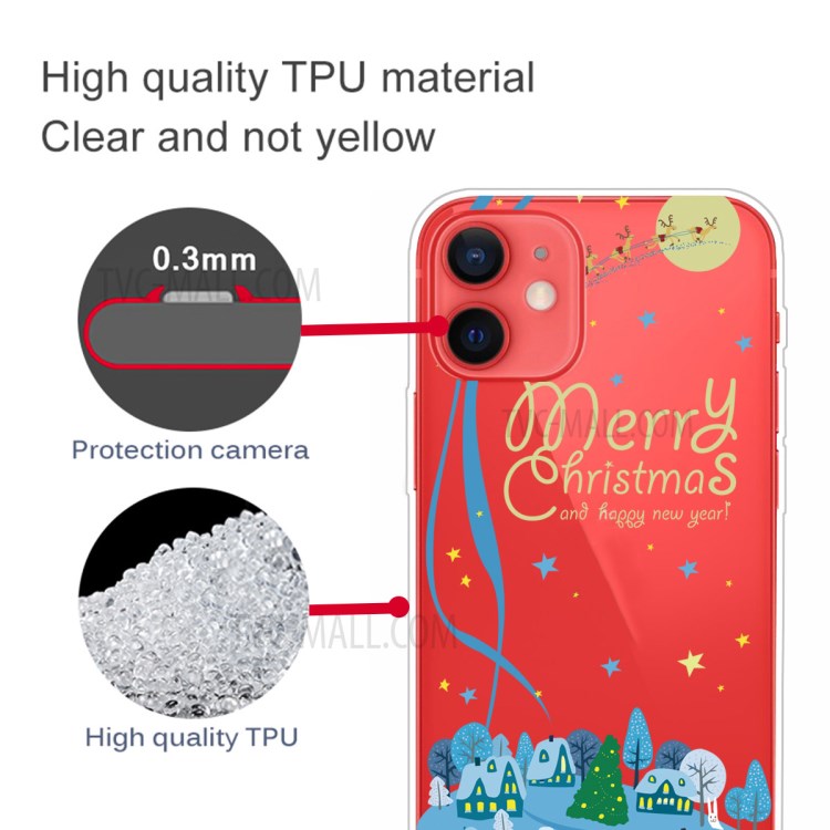 Merry Christmas Theme Pattern Printing TPU Soft Cover for iPhone 12 mini 5.4 inch - Christmas in Town-4