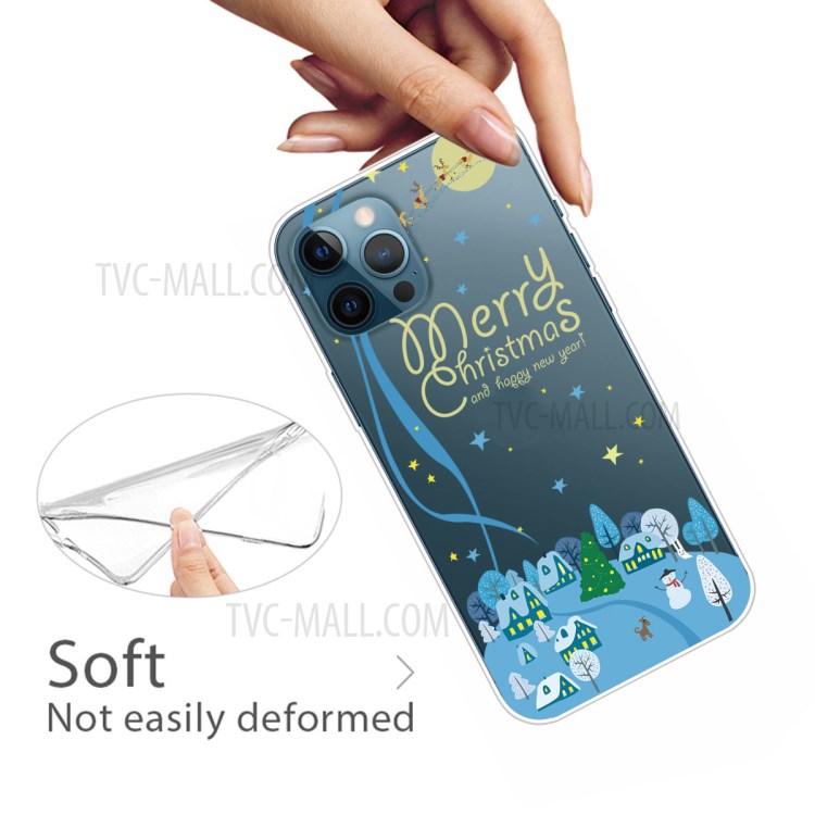 Merry Christmas Theme Pattern Printing TPU Shell for iPhone 12 Pro / 12 6.1 inch - Christmas in Town-3