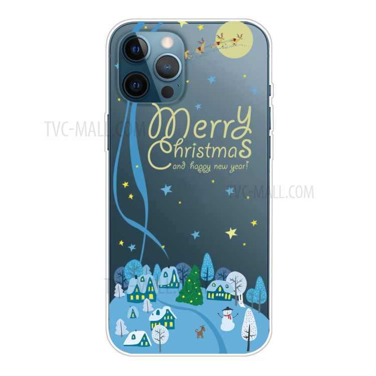 Pattern Printing Merry Christmas Theme TPU Phone Case for iPhone 12 Pro Max 6.7 inch - Christmas in Town-1