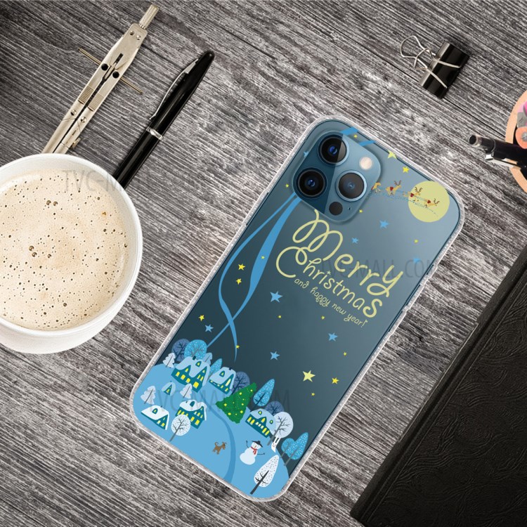 Pattern Printing Merry Christmas Theme TPU Phone Case for iPhone 12 Pro Max 6.7 inch - Christmas in Town-2