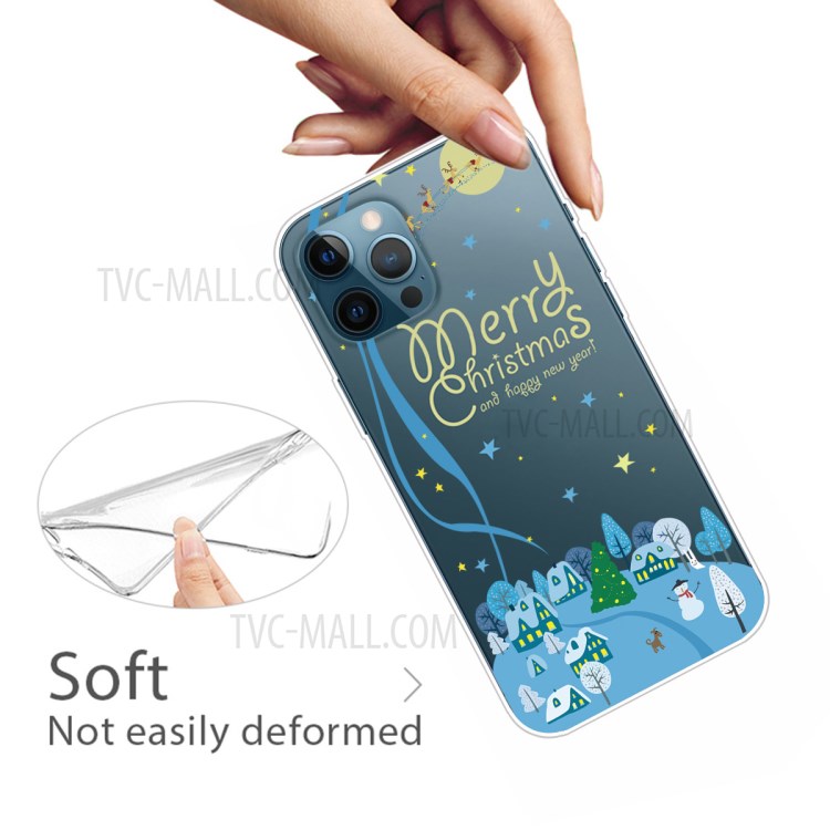 Pattern Printing Merry Christmas Theme TPU Phone Case for iPhone 12 Pro Max 6.7 inch - Christmas in Town-3