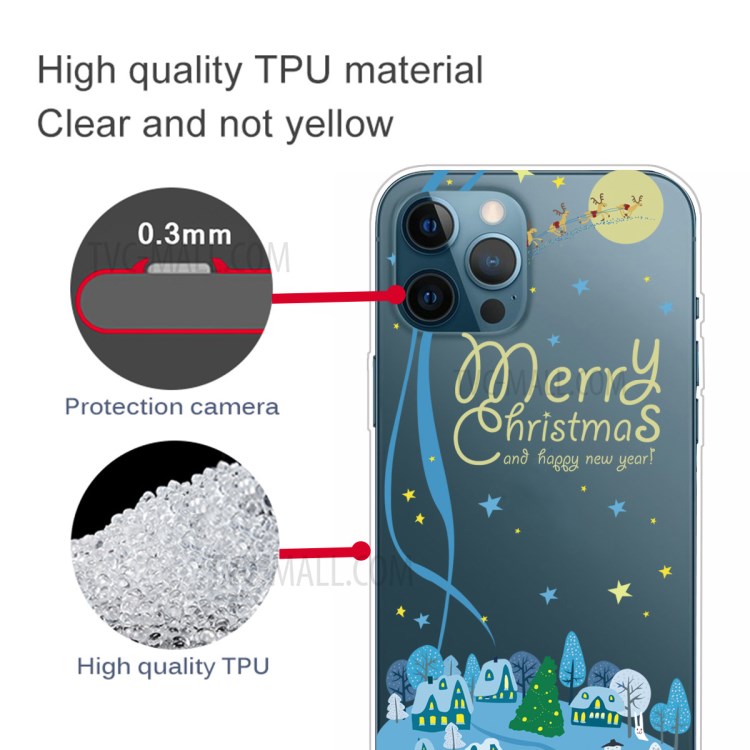 Pattern Printing Merry Christmas Theme TPU Phone Case for iPhone 12 Pro Max 6.7 inch - Christmas in Town-4