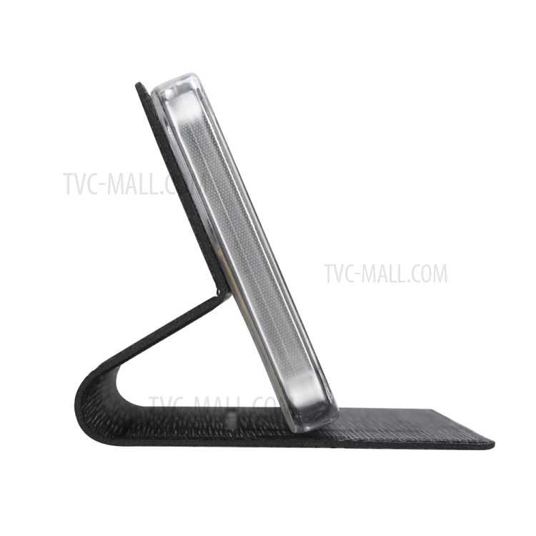 VILI DMX Cross Texture Plain Card Holder Leather Phone Cover Case for iPhone 12 mini - Black-11