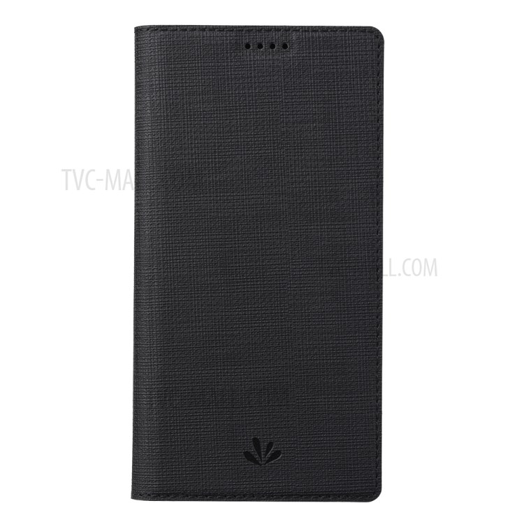 VILI DMX Cross Texture Plain Card Holder Leather Phone Cover Case for iPhone 12 mini - Black-2