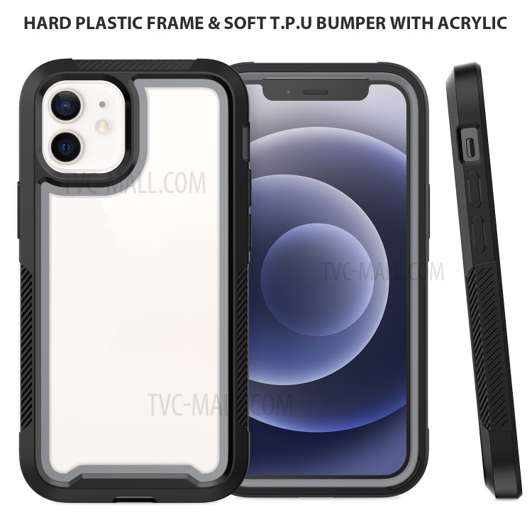 Thicken Non-slip Frame Combo Case for iPhone 12 Mini - Grey-4