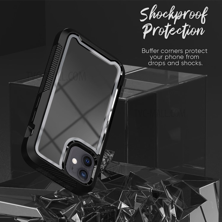 Thicken Non-slip Frame Combo Case for iPhone 12 Mini - Grey-5