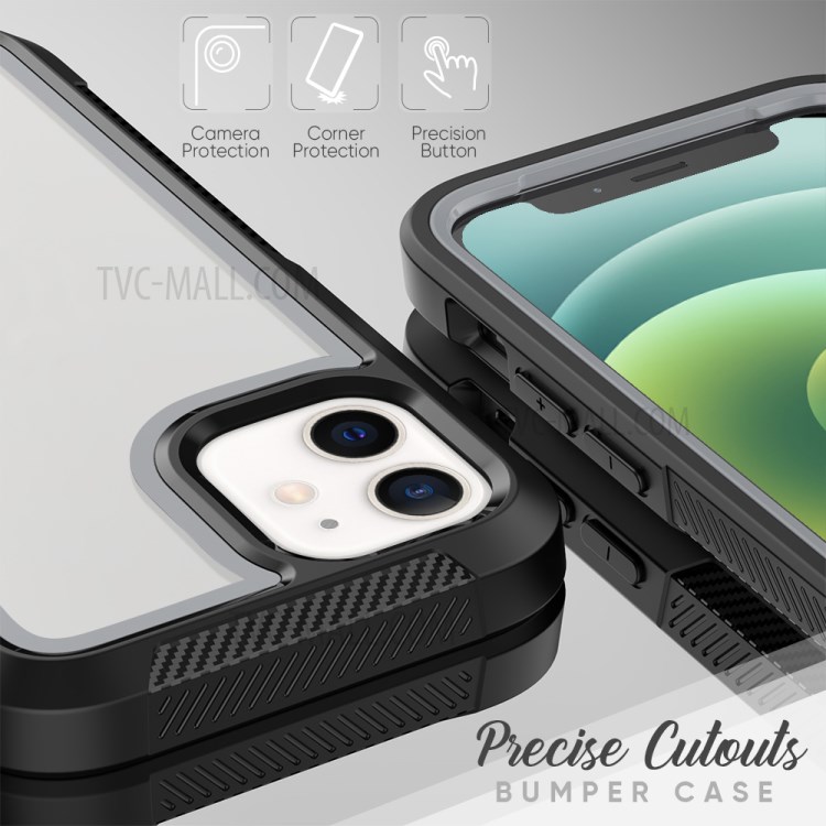 Thicken Non-slip Frame Combo Case for iPhone 12 Mini - Grey-8