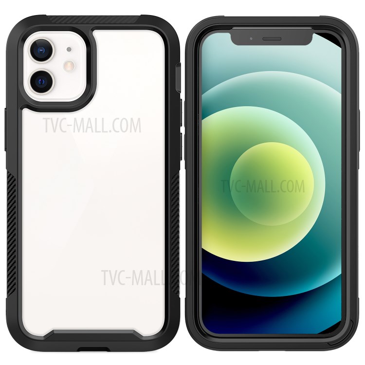 Thickened Non-slip Acrylic+TPU+Plastic Phone Case for iPhone 12 Mini - Black-2