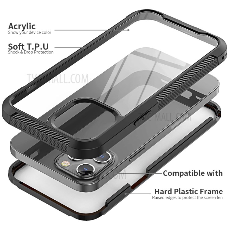 Thickened Non-slip Acrylic+TPU+Plastic Phone Case for iPhone 12 Pro Max - Black-3