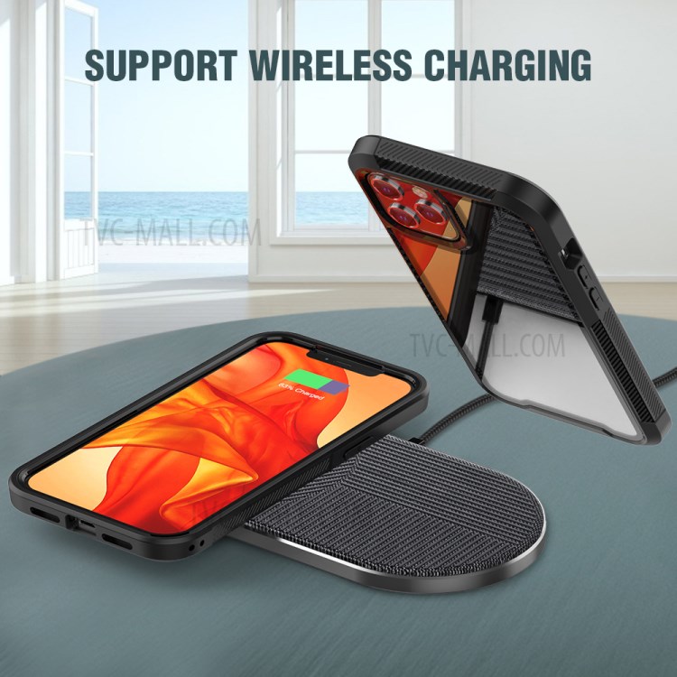 Thickened Non-slip Acrylic+TPU+Plastic Phone Case for iPhone 12 Pro Max - Black-4