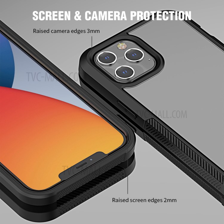 Thickened Non-slip Acrylic+TPU+Plastic Phone Case for iPhone 12 Pro Max - Black-7