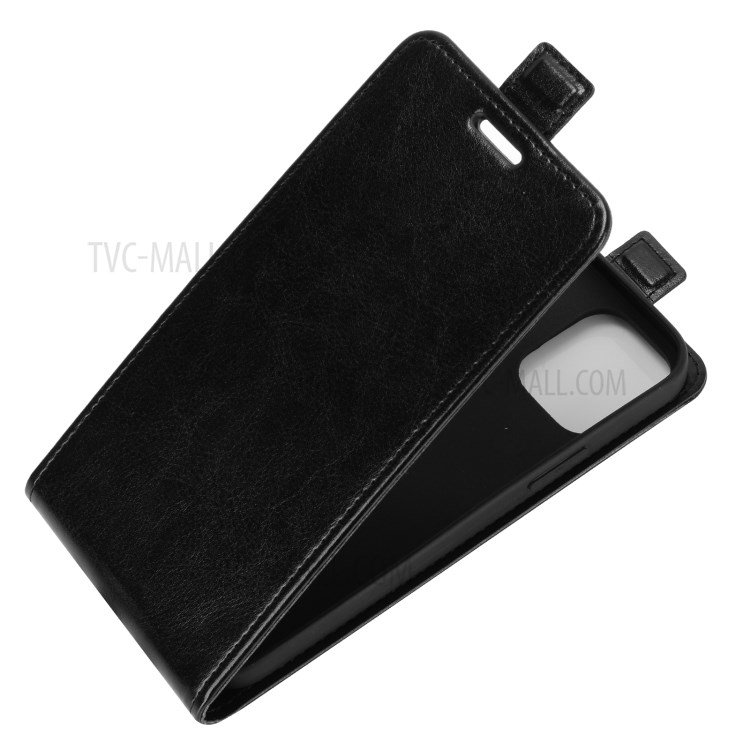 Vertical Flip Cover for iPhone 12 Pro Max Crazy Horse Texture Leather Case - Black-4