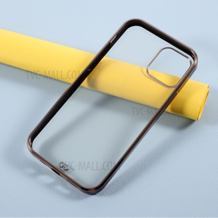 Bi-color Electroplating TPU Frame Clear TPU Case for iPhone 12 Pro / iPhone 12 - Black-4