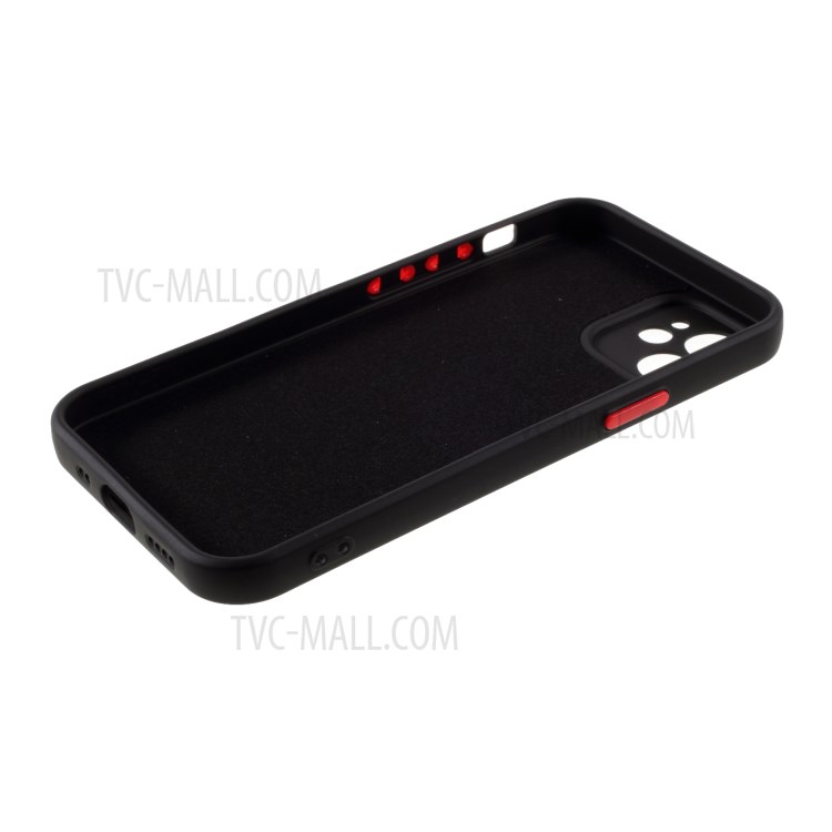 Contrast Color Button TPU Shell with Soft Lint Inner for iPhone 12 Case - Black-7