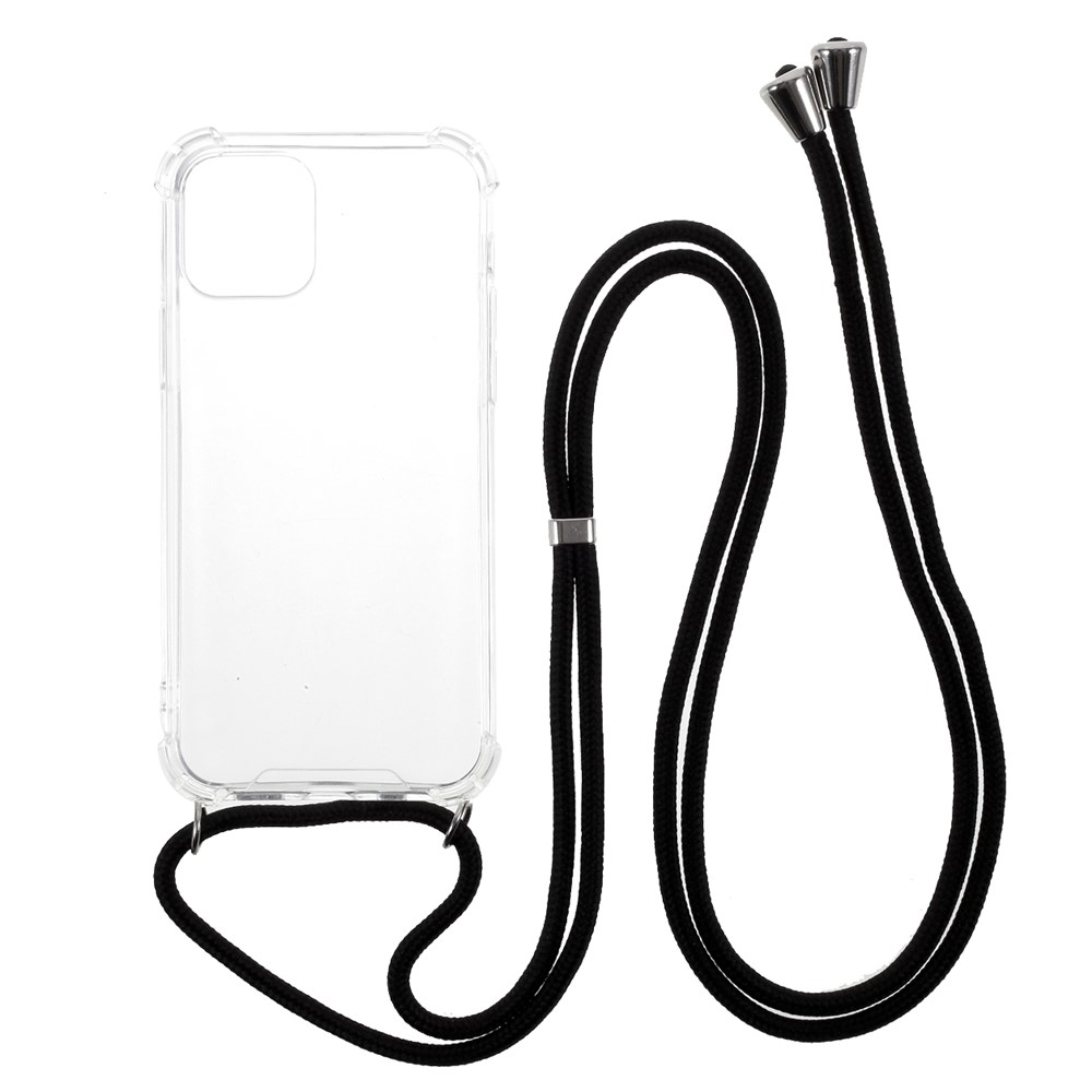 Anti-Drop TPU Bumper Frame Phone Case with Lanyard for iPhone 12/12 Pro-1