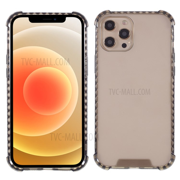 Crystal Clear Acrylic + TPU Phone Cover Case for iPhone 12 Pro Max - Black-1