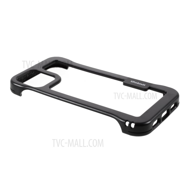 Wolmtt TPU + PC No-Side-Frame Phone Cover Case for iPhone 12/12 Pro - Black-4