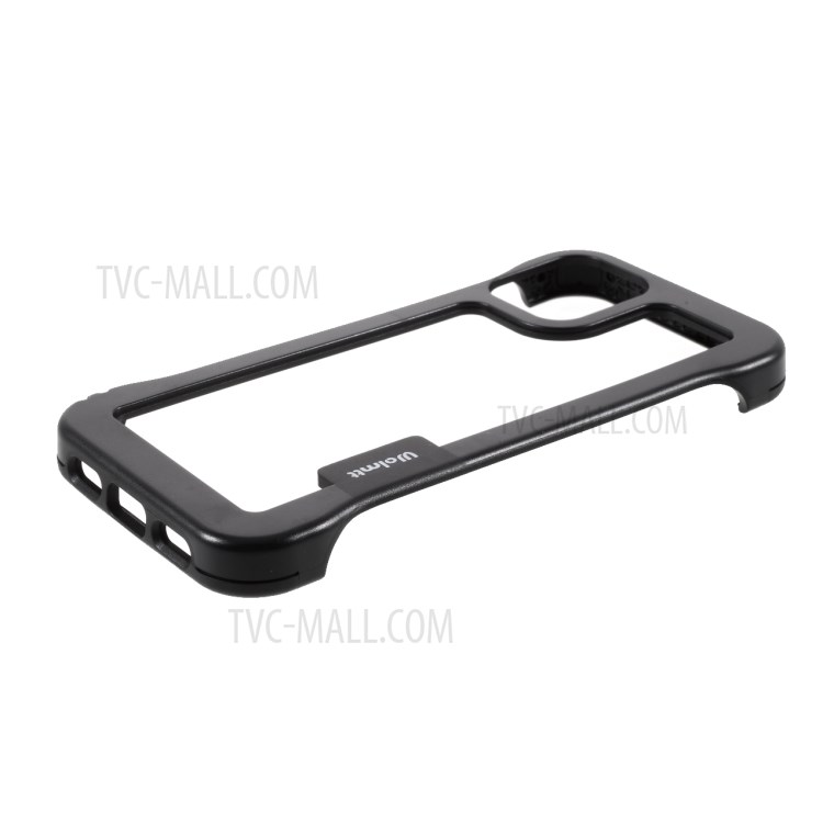 Wolmtt TPU + PC No-Side-Frame Phone Cover Case for iPhone 12/12 Pro - Black-5
