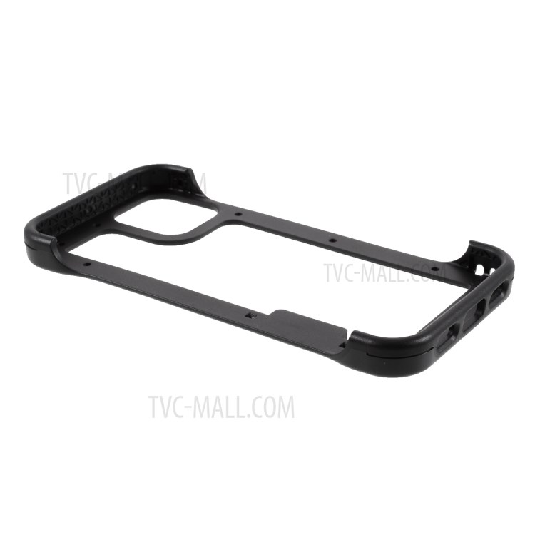 Wolmtt TPU + PC No-Side-Frame Phone Cover Case for iPhone 12/12 Pro - Black-6