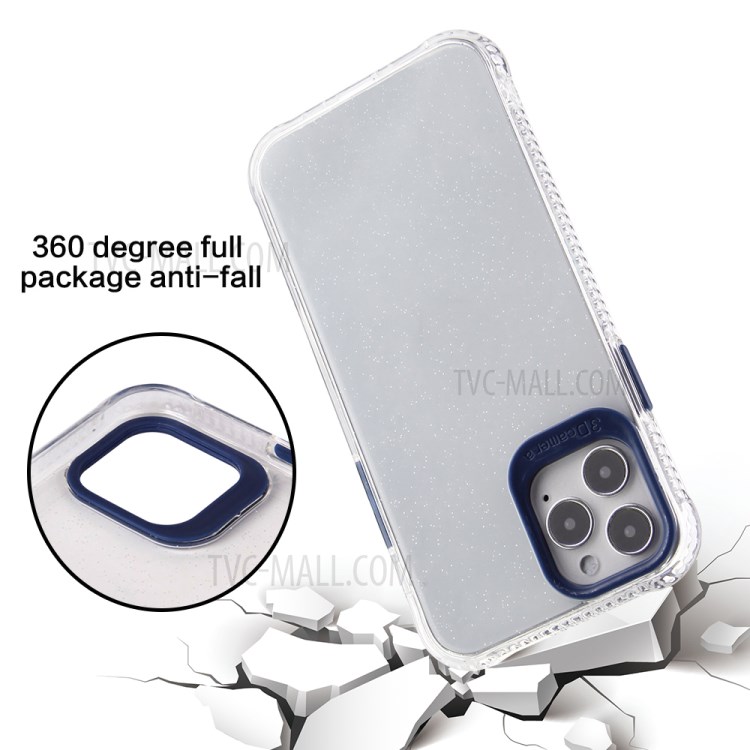 Transparent Color-Rounded Lens Protection TPU + PC Hybrid Phone Cover Case for iPhone 12 mini - Blue-2