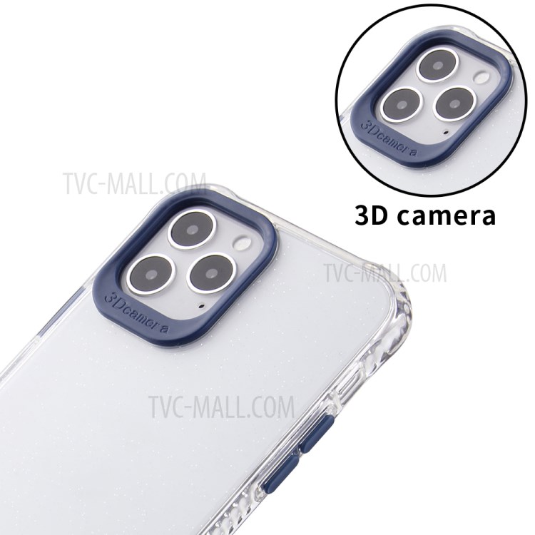 Transparent Color-Rounded Lens Protection TPU + PC Hybrid Phone Cover Case for iPhone 12 mini - Blue-5
