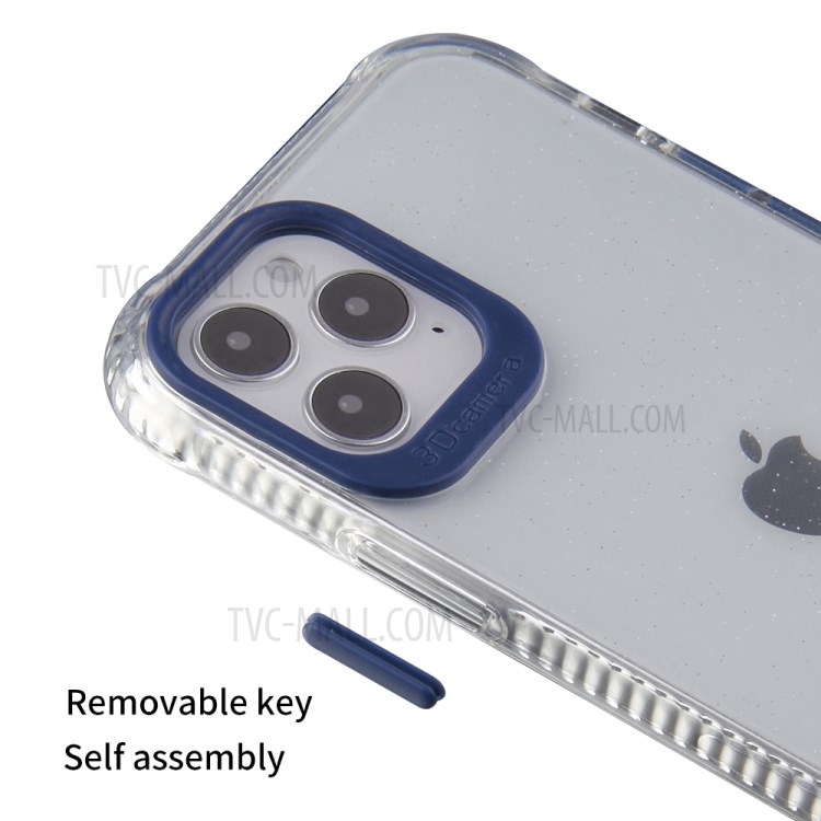 Transparent TPU + PC Hybrid Phone Cover Case for iPhone 12 mini - Blue-4