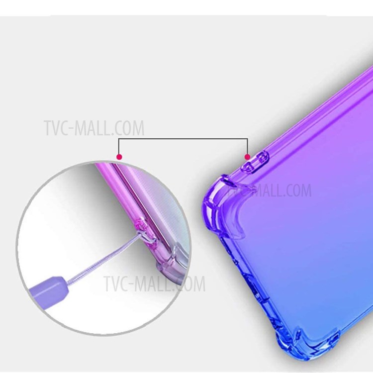 TPU Color Gradient Phone Cover Shell with Four Corner Anti-Fall Design for iPhone 12/12 Pro - Pink/Purple-3