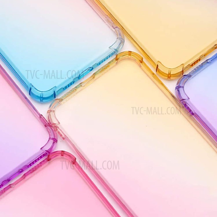 TPU Color Gradient Phone Cover Shell with Four Corner Anti-Fall Design for iPhone 12/12 Pro - Pink/Purple-4