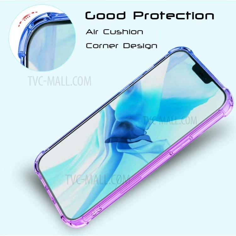 TPU Color Gradient Phone Cover Shell with Four Corner Anti-Fall Design for iPhone 12/12 Pro - Pink/Purple-6