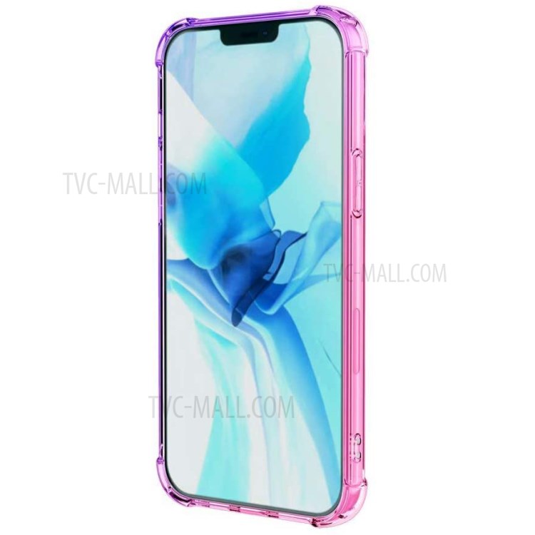 TPU Color Gradient Phone Cover Shell with Four Corner Anti-Fall Design for iPhone 12/12 Pro - Pink/Purple-7