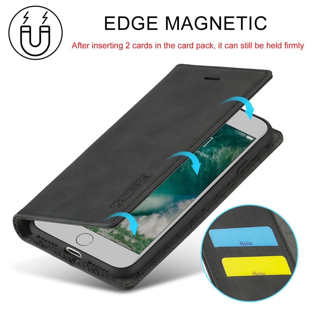 LC.IMEEKE Strong Auto-Absorbed Business Style Leather Phone Cover Shell for iPhone 7/8/SE (2nd Generation) - Black-11