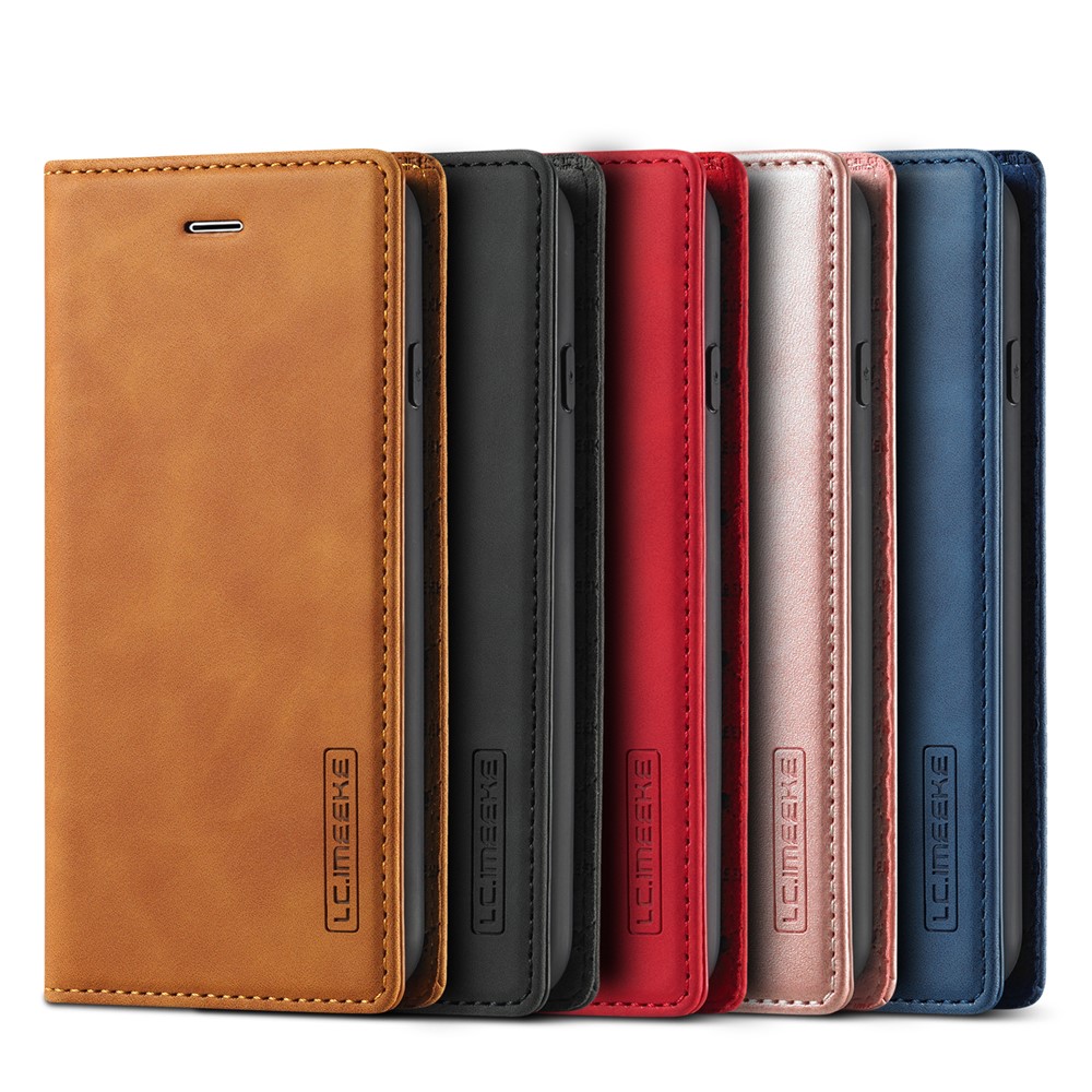 LC.IMEEKE Strong Auto-Absorbed Business Style Leather Phone Cover Shell for iPhone 7/8/SE (2nd Generation) - Black-17