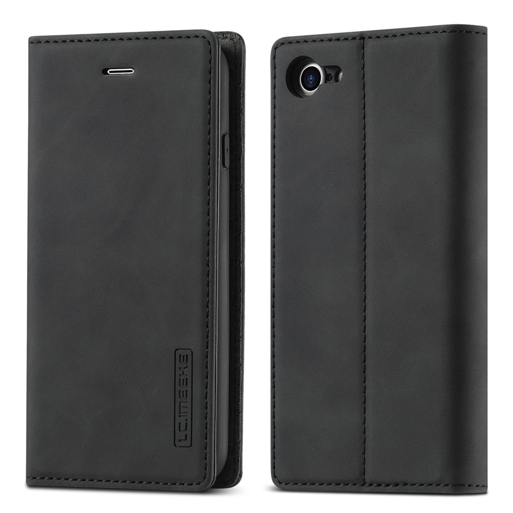 LC.IMEEKE Strong Auto-Absorbed Business Style Leather Phone Cover Shell for iPhone 7/8/SE (2nd Generation) - Black-3