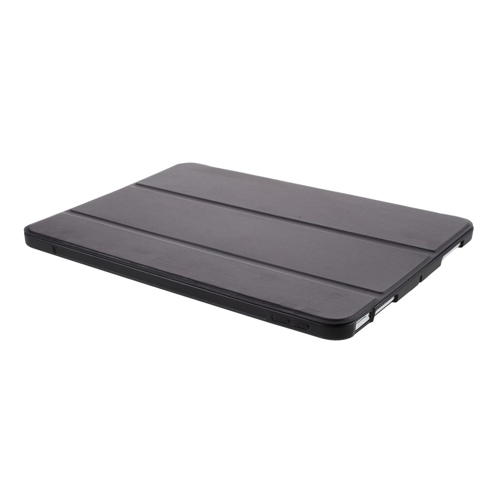 Tablet Shell for iPad Air (2020) Tri-fold Stand Silicone + Leather Case - Black-5