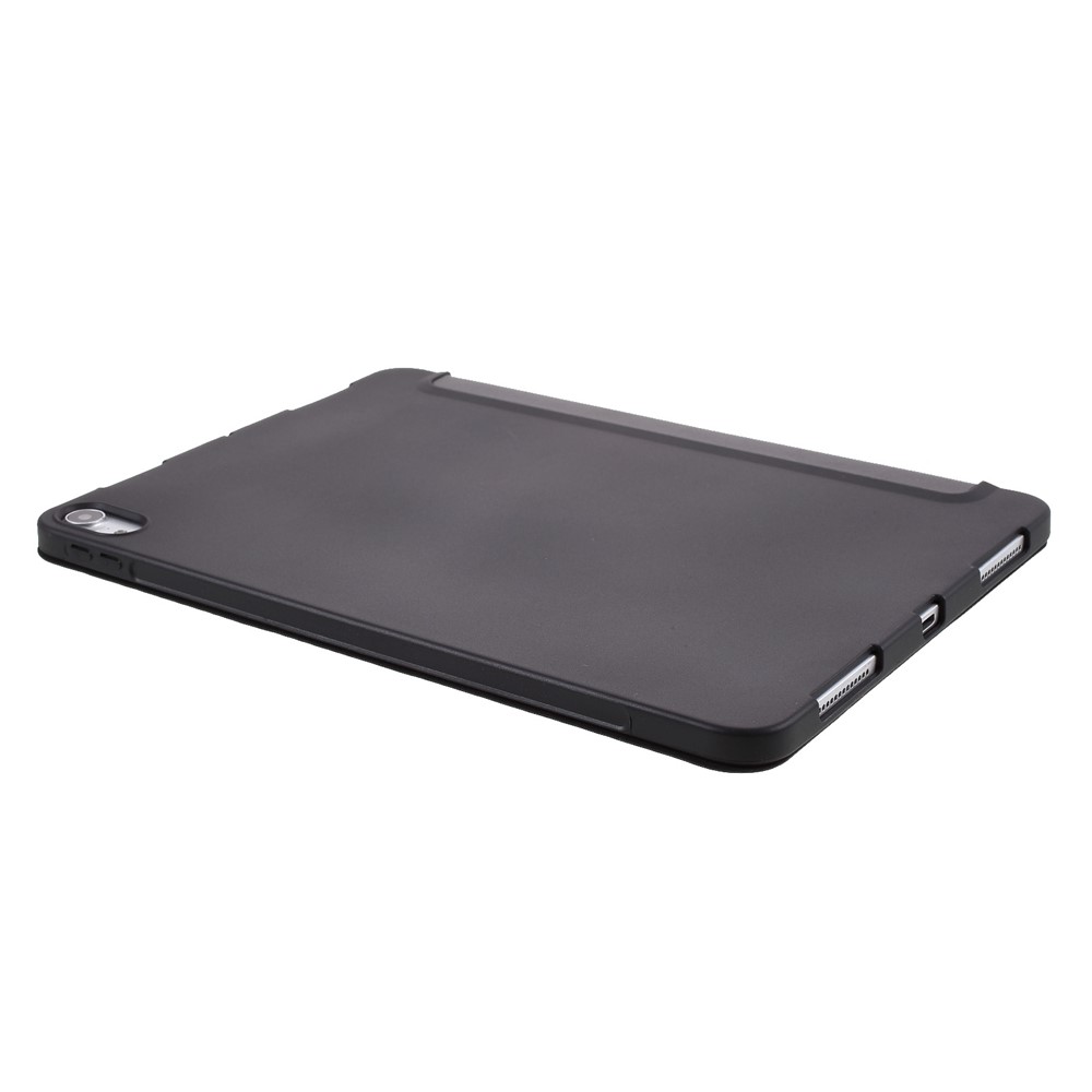 Tablet Shell for iPad Air (2020) Tri-fold Stand Silicone + Leather Case - Black-6