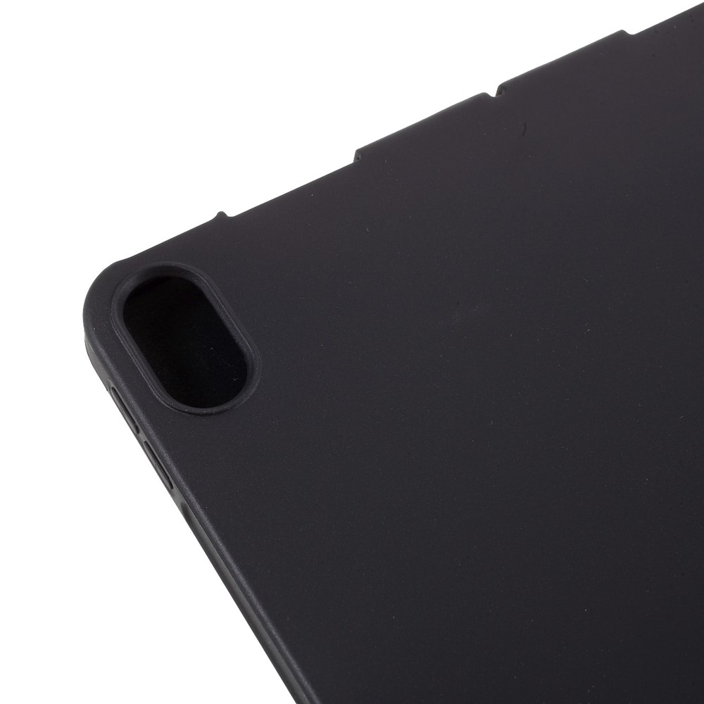 Tablet Shell for iPad Air (2020) Tri-fold Stand Silicone + Leather Case - Black-9